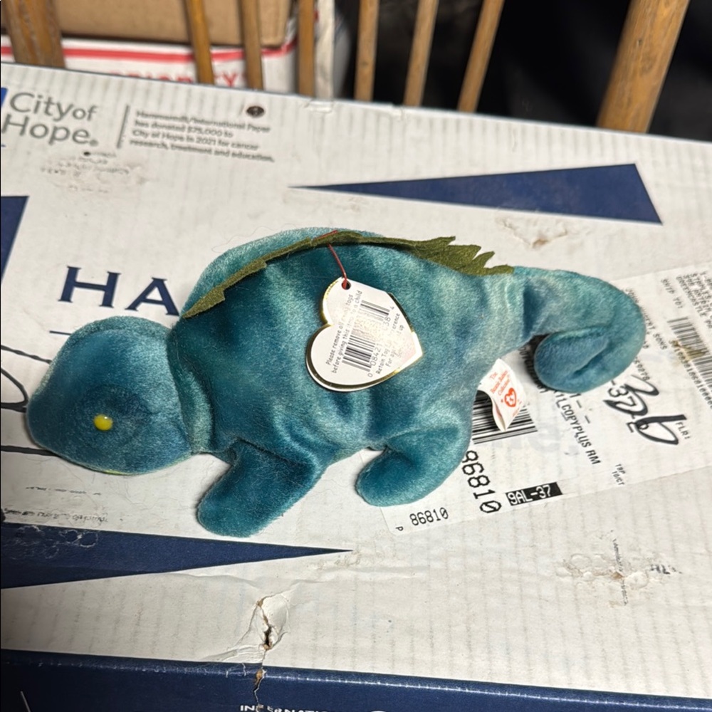 Plush Blue Chameleon Home Accent